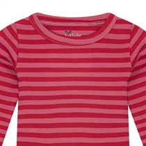 BIRKHOLM Stribet Rib Body Chili Rød & Hindbær Rosa